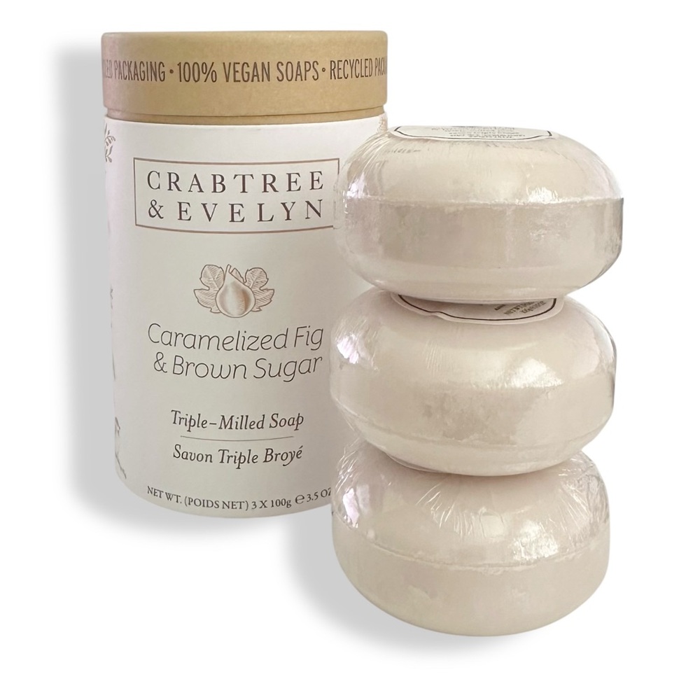 Crabtree Evelyn Gift Set Caramelized Fig & Brown Sugar Soap Set Holiday